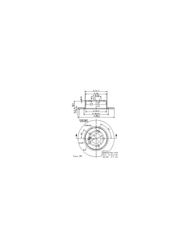 DISCO DE FRENO 2 UNID. X CAJA 08.9787.10 BREMBO - BMW 1 (E81) - Eje trasero Venta Final