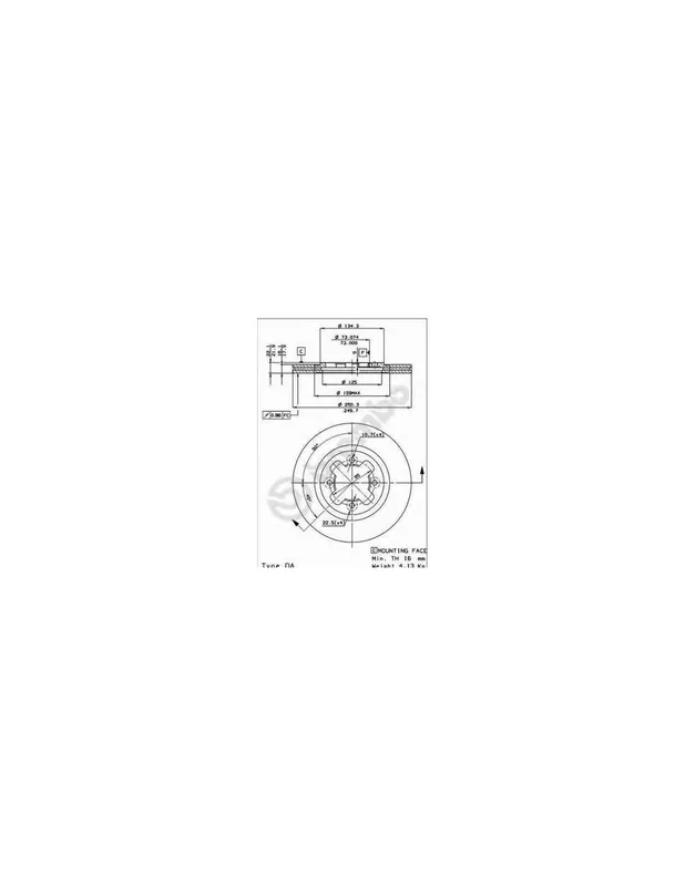 DISCO DE FRENO 2 UNID. X CAJA 09.4789.10 BREMBO - NISSAN BLUEBIRD Traveller (W910) - Eje delantero Novedad