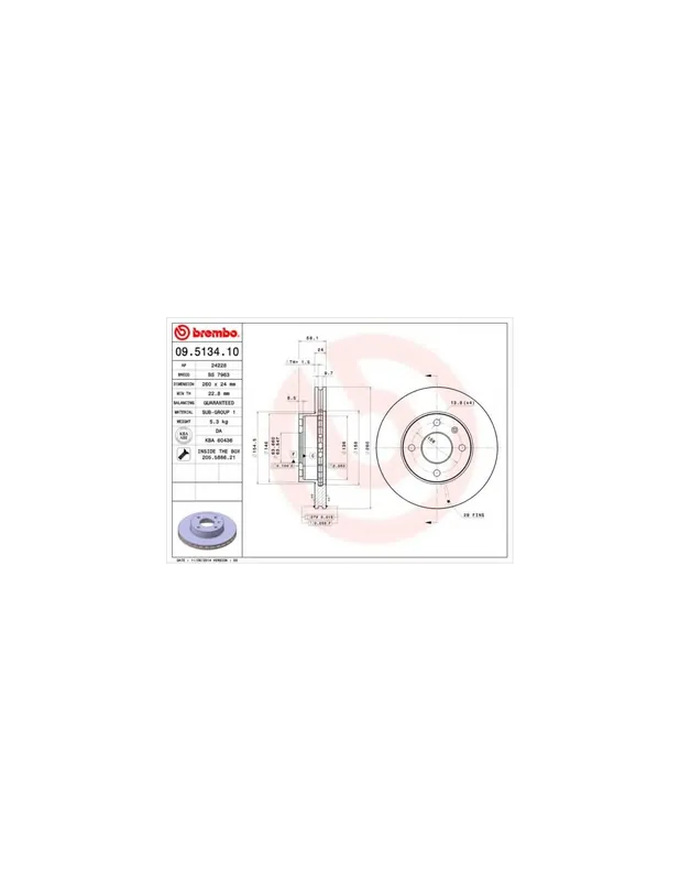 DISCO DE FRENO 2 UNID. X CAJA 09.5134.10 BREMBO - FORD SIERRA Fastback (GBC, GBG) - Eje delantero Precio De Oferta