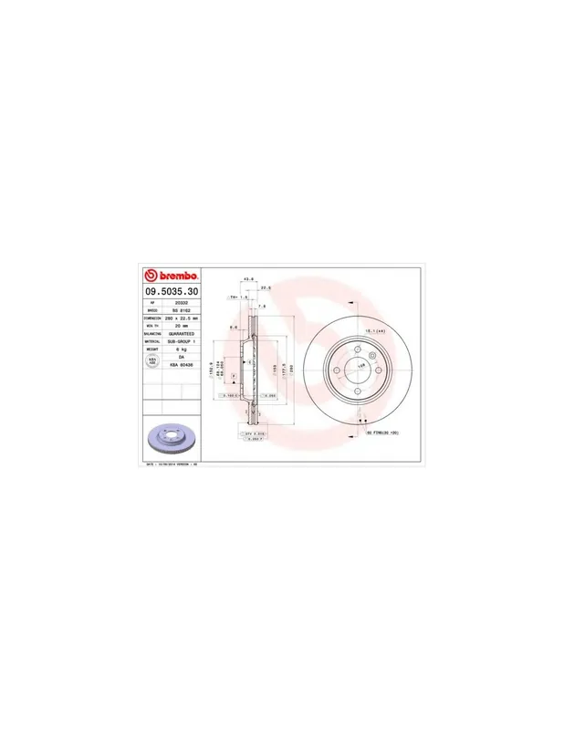 Comprar En Línea DISCO DE FRENO 2 UNID. X CAJA 09.5035.30 BREMBO - SAAB 9000 - Eje delantero