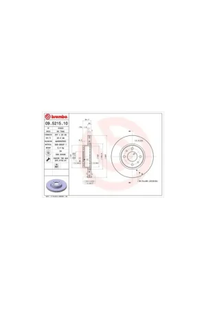 Venta Final DISCO DE FRENO 2 UNID. X CAJA 09.5215.10 BREMBO - LANCIA THEMA SW (834) - Eje delantero