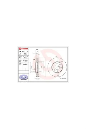 A Buen Precio DISCO DE FRENO 2 UNID. X CAJA 09.5221.10 BREMBO - SAAB 9000 - Eje delantero