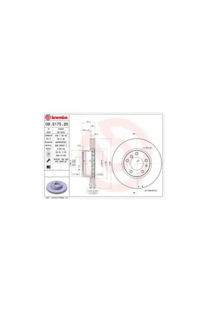 Alta Calidad DISCO DE FRENO 2 UNID. X CAJA 09.5175.20 BREMBO - BMW 7 Sedán (E32) - Eje delantero