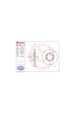 Certificado DISCO DE FRENO 2 UNID. X CAJA 09.5577.10 BREMBO - ISUZU BIGHORN (UBS) - Eje delantero