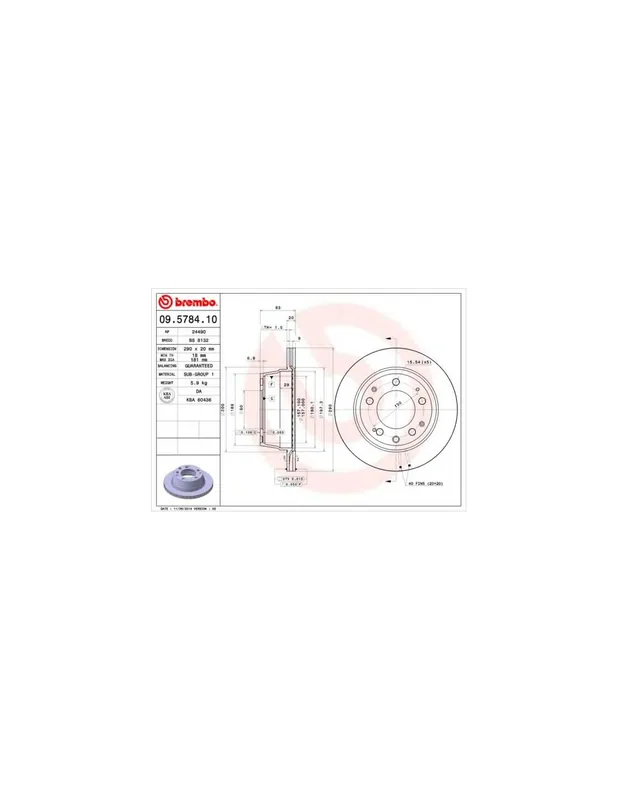 DISCO DE FRENO 2 UNID. X CAJA 09.5784.10 BREMBO - PORSCHE 911 - Eje trasero Mejor Calidad