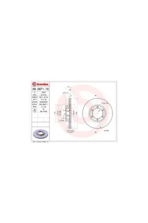 Venta Final DISCO DE FRENO 2 UNID. X CAJA 09.5871.10 BREMBO - MITSUBISHI PAJERO/SHOGUN I Todo terreno, abierta (L04_G) - Eje delantero