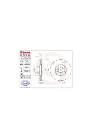 Tendencia DISCO DE FRENO 2 UNID. X CAJA 09.7010.20 BREMBO - SEAT CORDOBA Sedán (6L2) - Eje delantero
