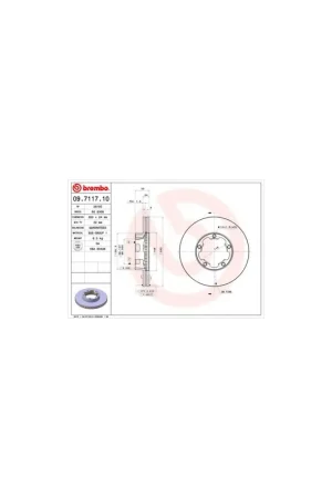 Tendencia DISCO DE FRENO 2 UNID. X CAJA 09.7117.10 BREMBO - NISSAN TRADE Furgón - Eje delantero