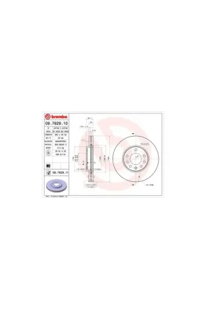 A Buen Precio DISCO DE FRENO 2 UNID. X CAJA 09.7629.10 BREMBO - OPEL ASTRA H Ranchera familiar (L35) - Eje delantero