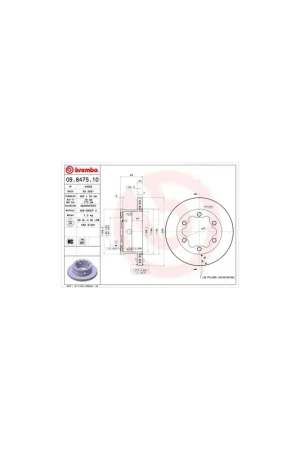 Venta Final DISCO DE FRENO 1 UNID. X CAJA 09.8475.10 BREMBO - VW LT Mk II Caja/Chasis (2DC, 2DF, 2DG, 2DL, 2DM) - Eje trasero
