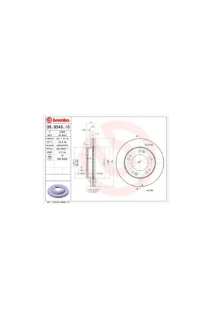 Venta Final DISCO DE FRENO 2 UNID. X CAJA 09.8546.10 BREMBO - KIA SPORTAGE (K00) - Eje delantero