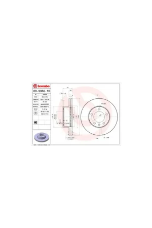 Auténtico DISCO DE FRENO 1 UNID. X CAJA 09.9080.10 BREMBO - RENAULT MASTER II Van (FD) - Eje delantero