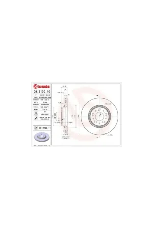 Barato DISCO DE FRENO 2 UNID. X CAJA 09.9130.10 BREMBO - VOLVO S60 I Sedán - Eje delantero