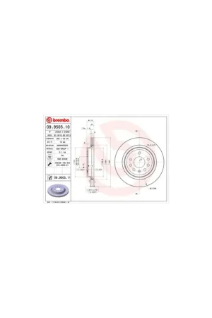 A Buen Precio DISCO DE FRENO 2 UNID. X CAJA 09.9505.10 BREMBO - CADILLAC BLS Wagon - Eje trasero