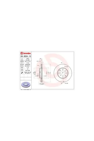 Solo Por Tiempo Limitado DISCO DE FRENO 2 UNID. X CAJA 09.9554.10 BREMBO - HONDA FIT II (GD) - Eje delantero