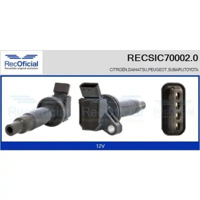 Precio Económico Bobina de encendido RECOFICIAL RECSIC70002.0 RECOFICIAL RECSIC70002.0