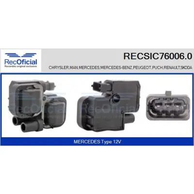 Envío Gratis Bobina de encendido RECOFICIAL RECSIC76006.0 RECOFICIAL RECSIC76006.0