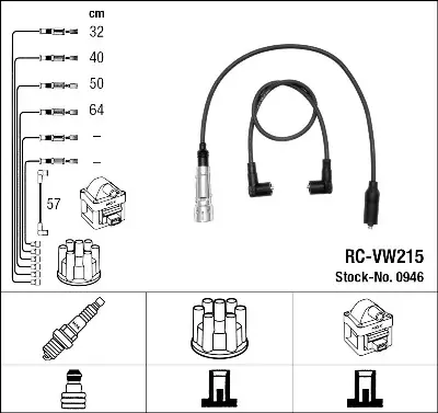 Juego de cables de encendido NGK 946 NGK 0946 Novedad