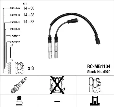 Juego de cables de encendido NGK 4070 NGK 4070 Máxima Calidad