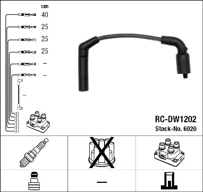 Juego de cables de encendido NGK 6020 NGK 6020 Pago Seguro