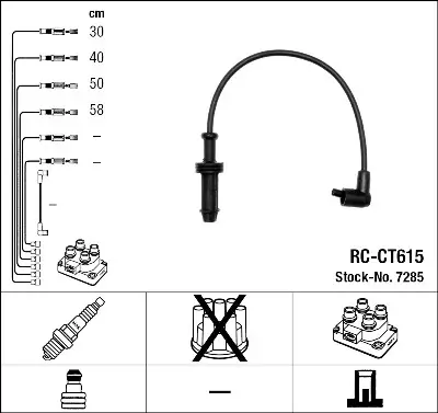 Juego de cables de encendido NGK 7285 NGK 7285 (Sustituye a 0849) Oferta Limitada