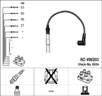 Económico Juego de cables de encendido NGK 934 NGK 0934