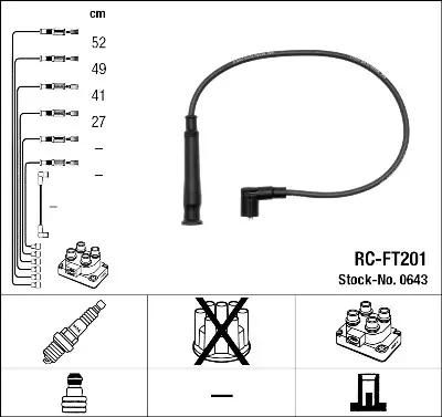 Juego de cables de encendido NGK 643 NGK 0643 Envío Inmediato