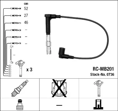 Juego de cables de encendido NGK 0736 Precio De Fábrica