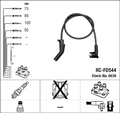 Juego de cables de encendido NGK 639 NGK 0639 Solo Hoy