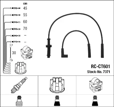 Máxima Calidad Juego de cables de encendido NGK 7371 NGK 7371
