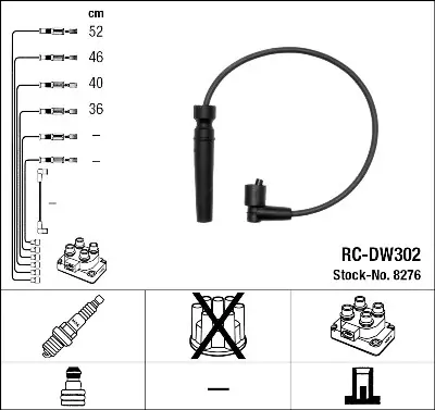 Juego de cables de encendido NGK 8276 NGK 8276 Edición Limitada