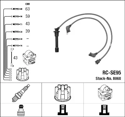 Marca Reconocida Juego de cables de encendido NGK 8068 NGK 8068