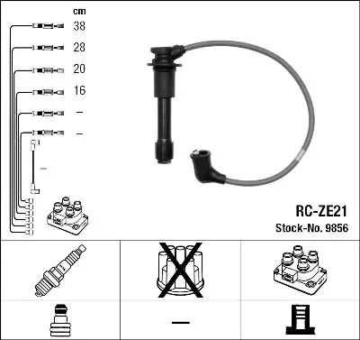 Devolución Gratuita Juego de cables de encendido NGK 9856 NGK 9856