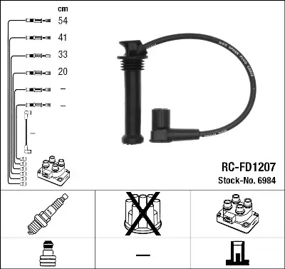 Solo Hoy Juego de cables de encendido NGK 6984 NGK 6984