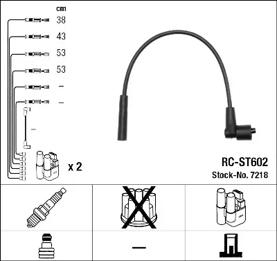 Juego de cables de encendido NGK 7218 NGK 7218 Edición Limitada