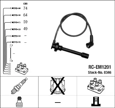 Lujoso Juego de cables de encendido NGK 0346
