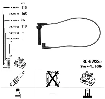 Juego de cables de encendido NGK 0569 Ocasión Especial
