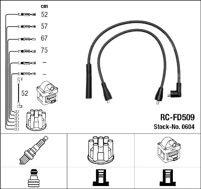 Novedad Juego de cables de encendido NGK 0604