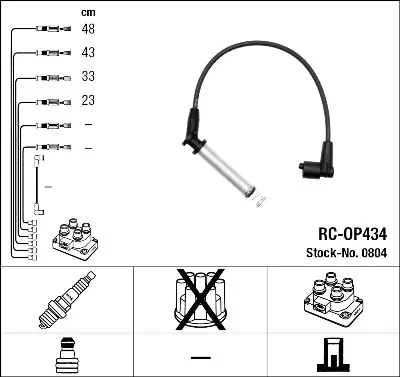 Juego de cables de encendido NGK 0804 Popular