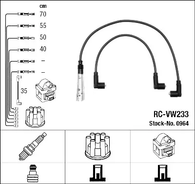 Juego de cables de encendido NGK 0964 Hecho A Mano