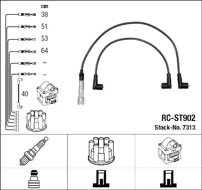 Compra Ahora Juego de cables de encendido NGK 7313