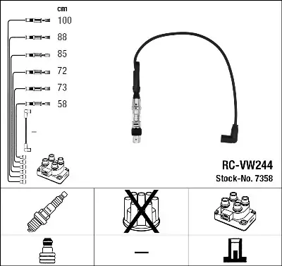 Envío Internacional Juego de cables de encendido NGK 7358