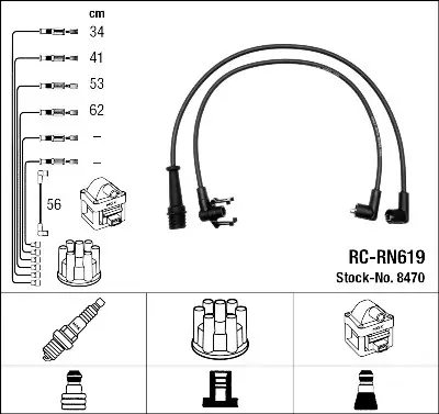 Juego de cables de encendido NGK 8470 Exclusivo