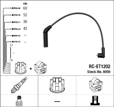 Original Juego de cables de encendido NGK 9059