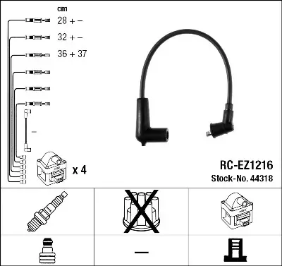 Juego de cables de encendido NGK 44318 Original