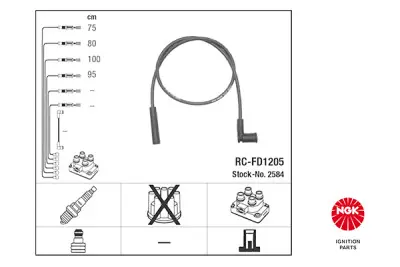 Juego de cables de encendido NGK 2584 De Moda