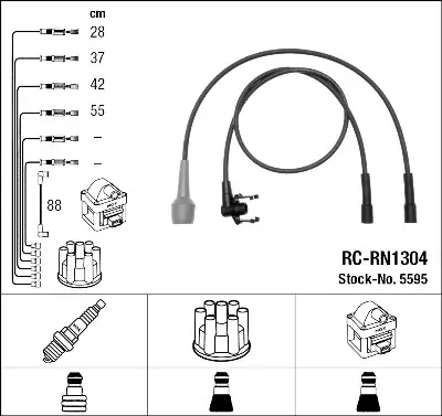 Juego de cables de encendido NGK 5595 De Moda