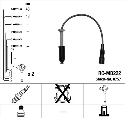 Nuevo Modelo Juego de cables de encendido NGK DELETED_0757