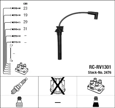 Juego de cables de encendido NGK 2476 NGK 2476 Profesional