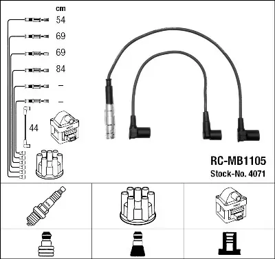 Devolución Gratuita Juego de cables de encendido NGK 4071 NGK 4071